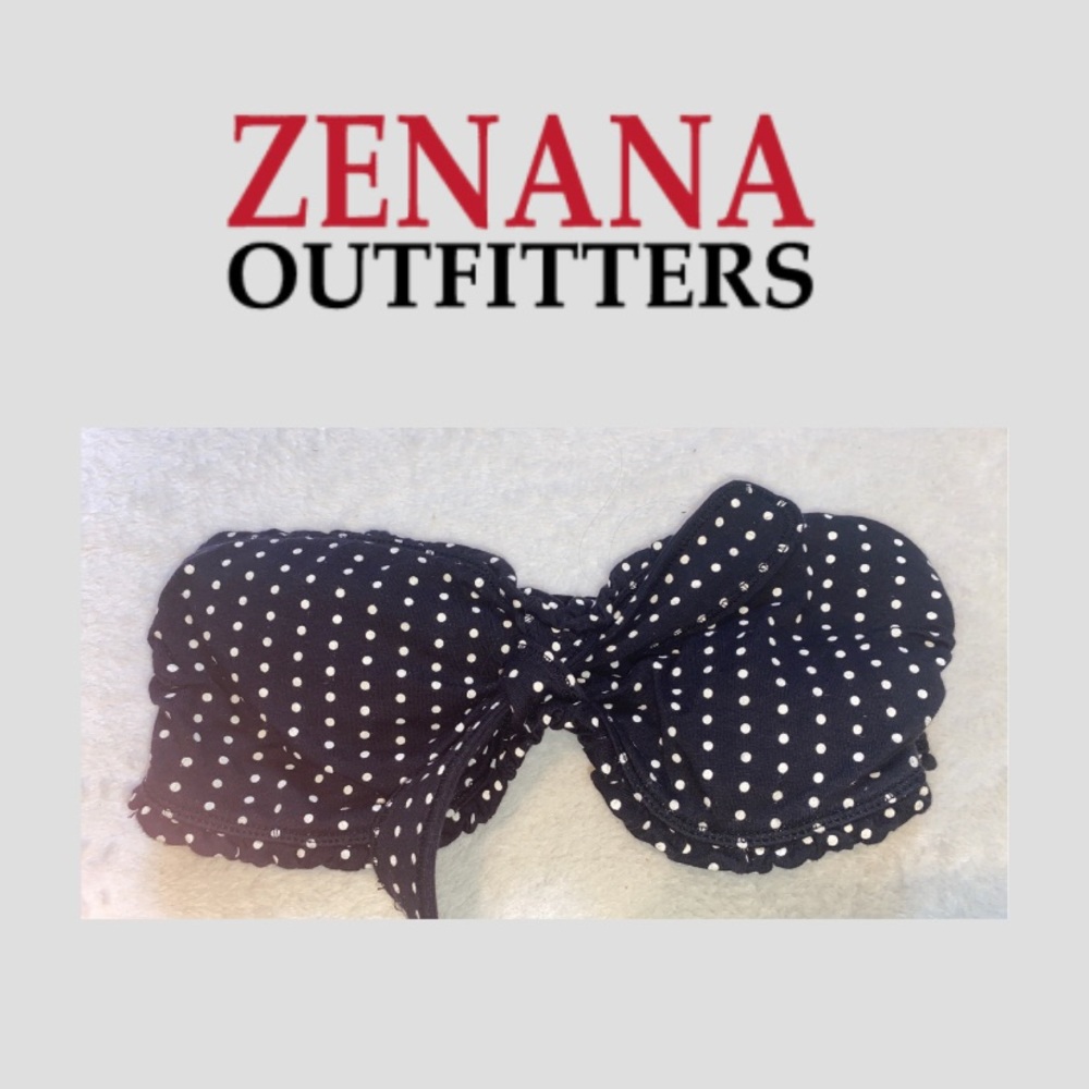 Black and white polka dot bandeau top L